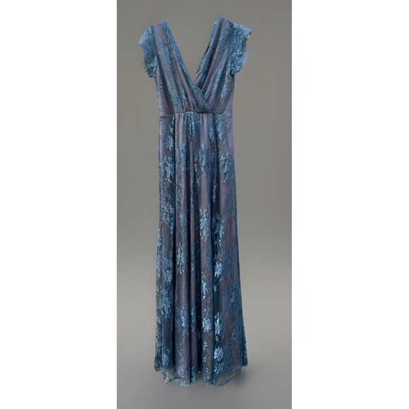 Tiffany Rose Eden Maternity Dress Caspian Blue 0-US 2/4 Baby Doll Lace Romantic - Picture 2 of 10